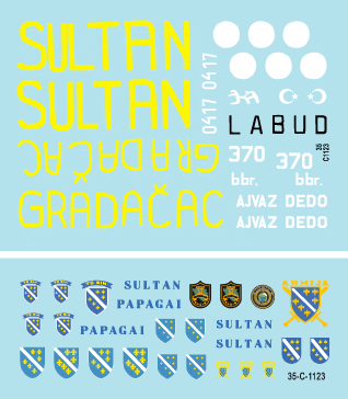 Star Decals 35-C1123 ARBiH - Armija Republike Bosne i Hercgovine (Muslim). T-55A tanks 1992-95 1/35 – zdjęcie 3