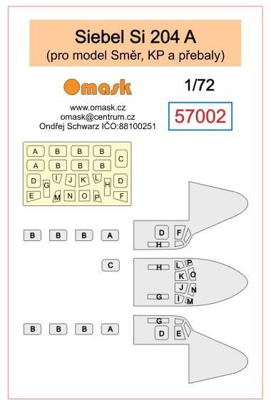 Omask 57002 Siebel Si 204 A (Smer, KP a prebaly) 1/72 – imagen 2