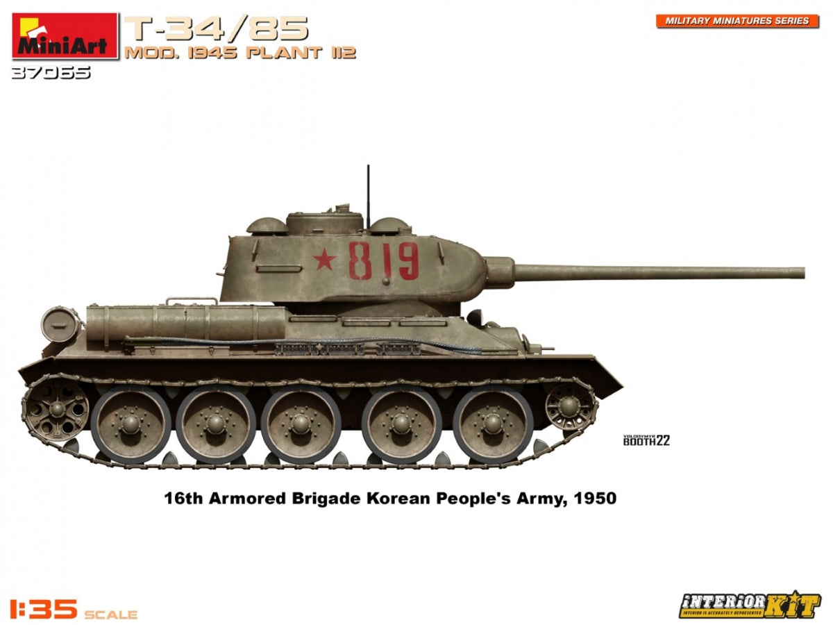 MiniArt 37065 T-34/85 MOD. 1945. PLANT 112. INTERIOR KIT 1/35 – imagen 13