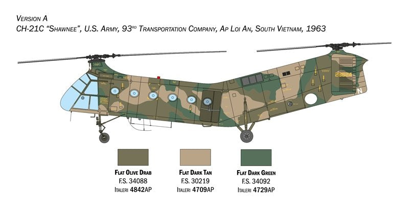 Italeri 2774 H-21C &amp;quot;Flying Banana&amp;quot; Gunship 1/48 – imagen 2