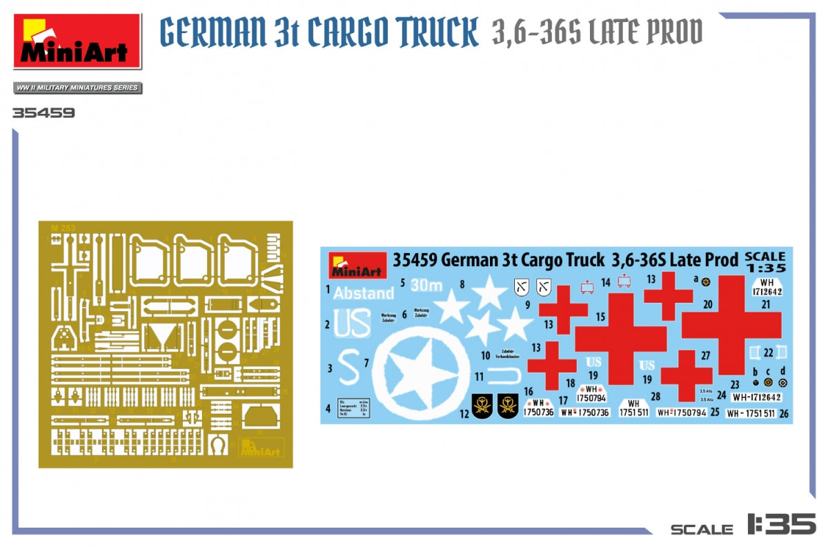 MiniArt 35459 German 3t Cargo Truck 3.5-36s Late Production 1/35 – immagine 3