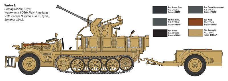 Italeri 6395 SD.KFZ.10/4 with FLAK 30 and crew 1/35 – Bild 5