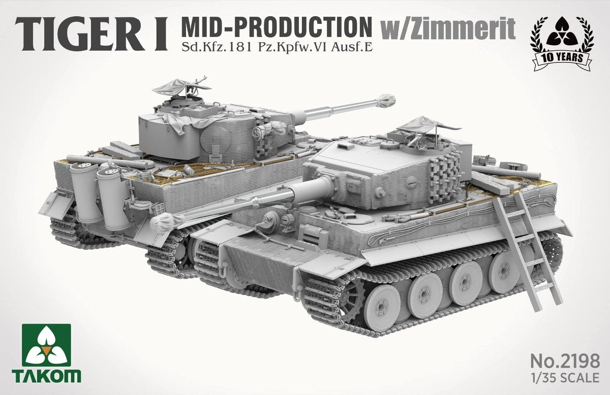 Takom 2198 Tiger I Mid-Production avec Zimmerit Sd.Kfz. 181 Pz.Kpfw. VIAusf. E 1/35 – image 2