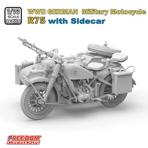 Freedom 16005SP R75 with Sidecar WWII German Motorcycle + Rider Figure 1/16 – image 3