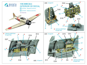 Quinta Studio QD48493 A6M2 Zero Nakajima Production 3D-Printed colored Interior on decal paper (Eduard) 1/48 – image 2