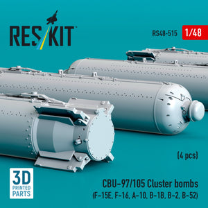 RESKIT RS48-0515 CBU-97/105 cluster bombs (4 pcs) (3D Printed) 1/48 – imagen 3