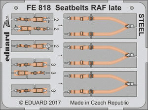 Eduard FE818 Seatbelts RAF late STEEL 1/48