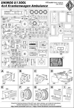 Ace 72451 Unimog U1300L 4x4 Krankenwagen Ambulance1/72 – imagen 3