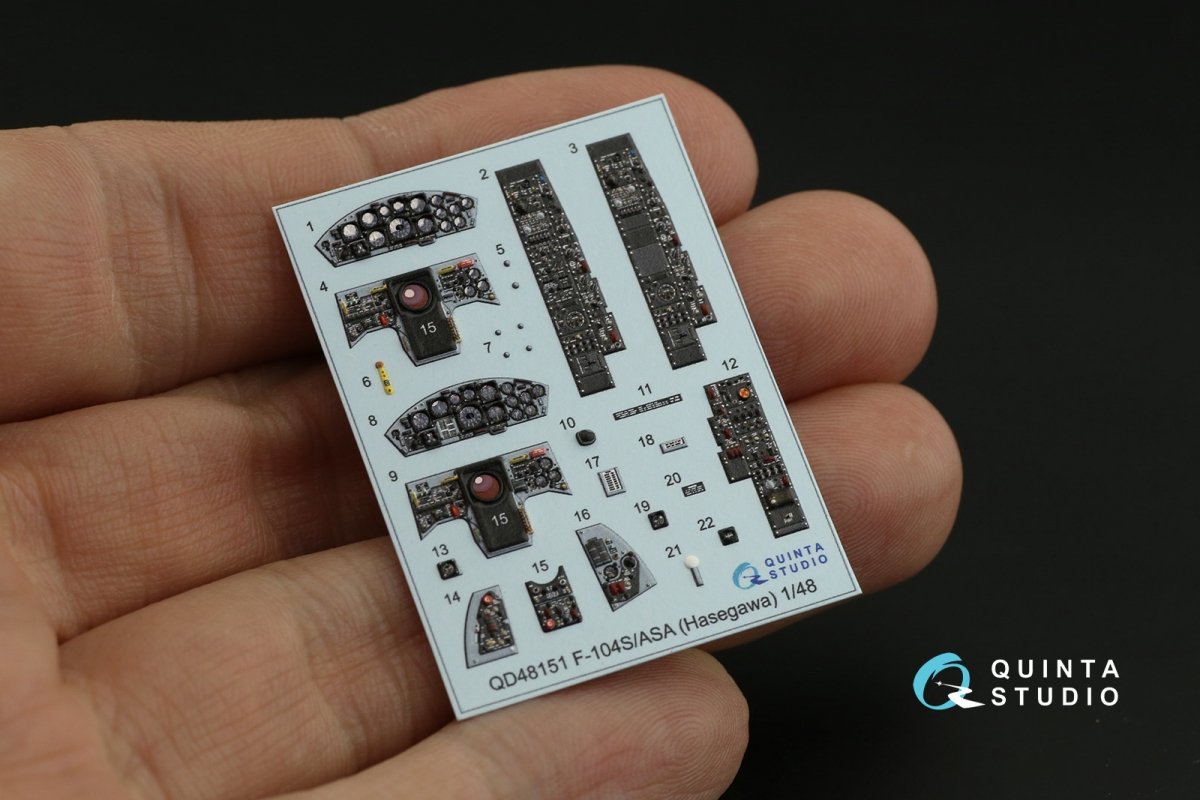 Quinta Studio QD48151 F-104S-ASA 3D-Printed &amp;amp; coloured Interior on decal paper (Hasegawa) 1/48 – Bild 10