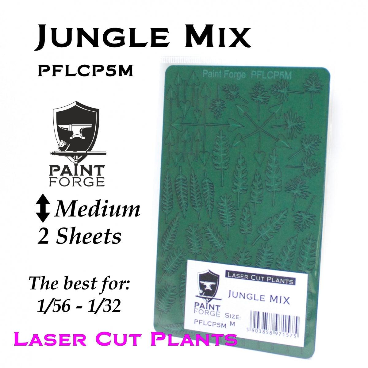 Paint Forge PFLCP5M Plantes découpées au laser, ensemble jungle 5M