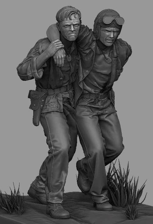 Panzer Art FI35-208 Ensemble de tankistes blessés de l'USMC au 1/35 