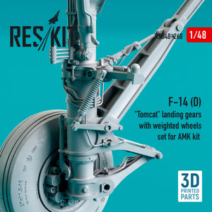 RESKIT RSU48-0260 F-14 (D) &amp;quot;TOMCAT&amp;quot; LANDING GEARS WITH WEIGHTED WHEELS SET FOR AMK KIT (RESIN &amp;amp; 3D PRINTED) 1/48 – imagen 2