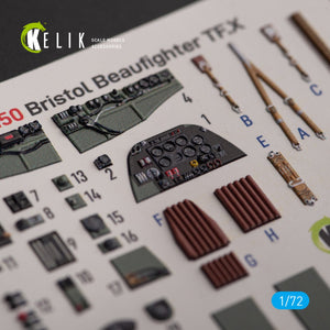 KELIK K72150 Bristol Beauhfighter TF.X - interior 3D decals for Airfix kit 1/72 – immagine 2