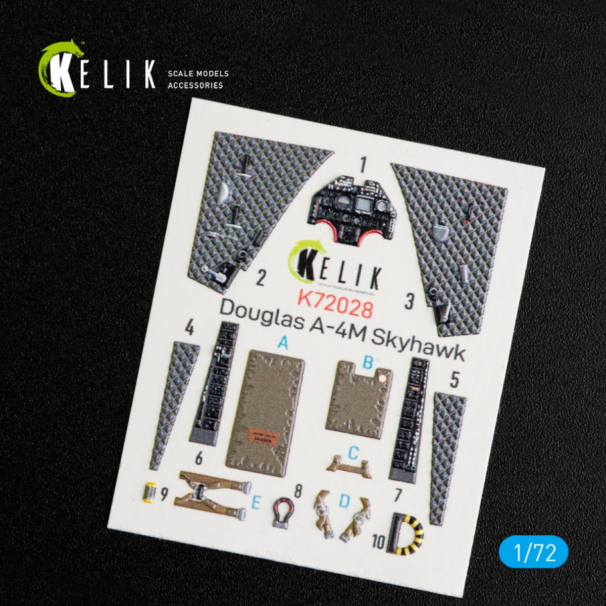KELIK K72028 A-4M &amp;quot;SKYHAWK&amp;quot; INTERIOR 3D DECALS FOR FUJIMI/HOBBY 2000 KIT 1/72