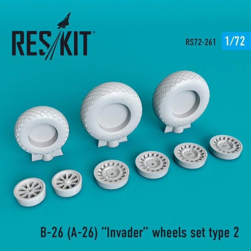 RESKIT RS72-0261 B-26 (A-26) Invader wheels set type 2 1/72