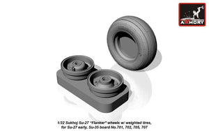 Armory Models AW32004b Sukhoj Su-27 Flanker early wheels w/ weighted tires 1/32 – imagen 2