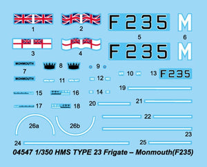 Trumpeter 04547 HMS TYPE 23 Frigate Monmouth (F235) 1/350 – immagine 5