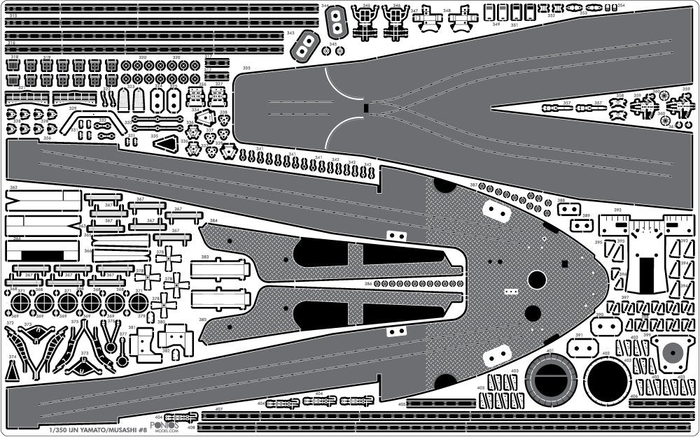 Pontos 37003F1 IJN Yamato Detail Up Set Advanced 1/350 – Bild 12