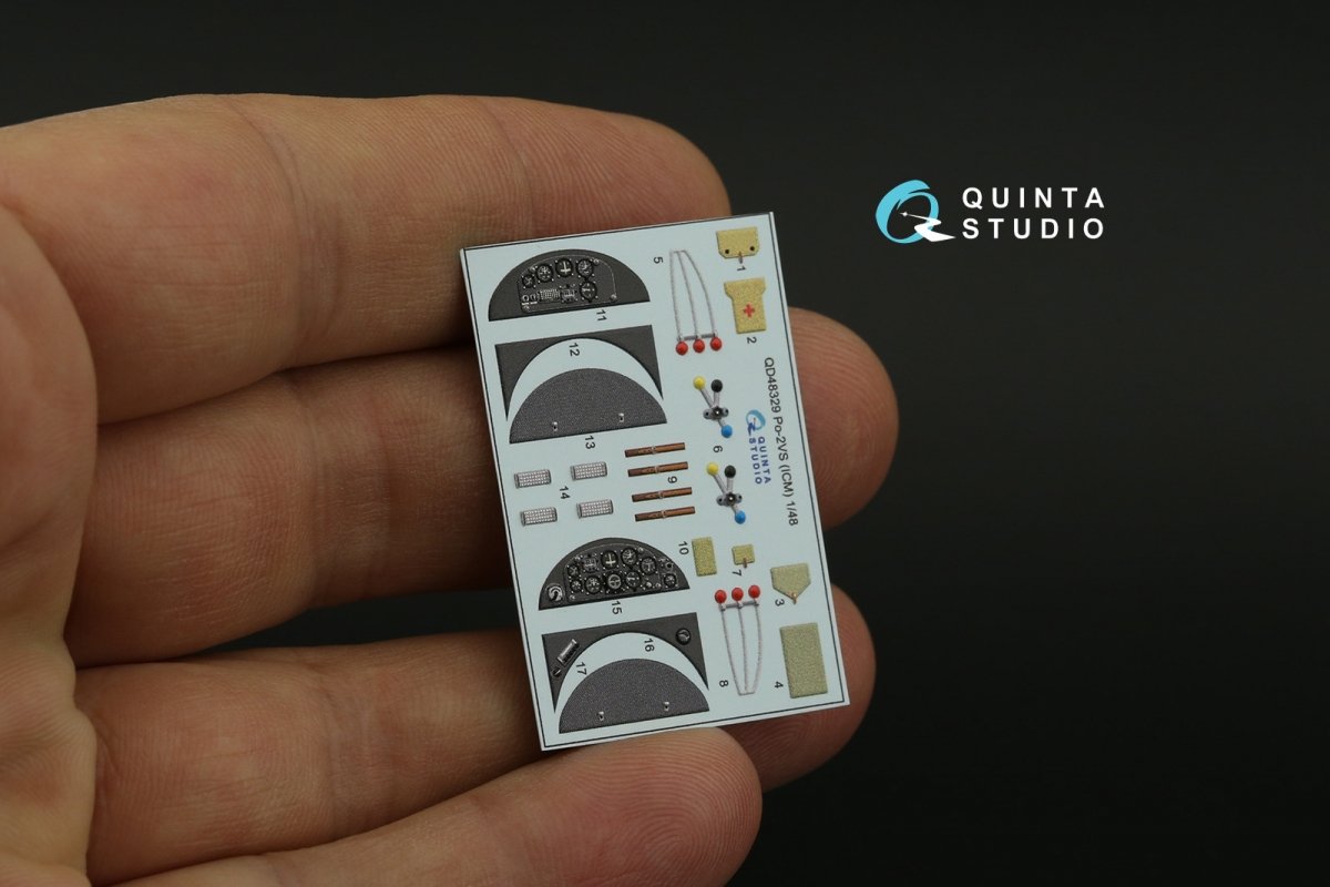 Quinta Studio QD48329 Po-2VS 3D-Printed &amp;amp; coloured Interior on decal paper (ICM) 1/48 – Bild 3