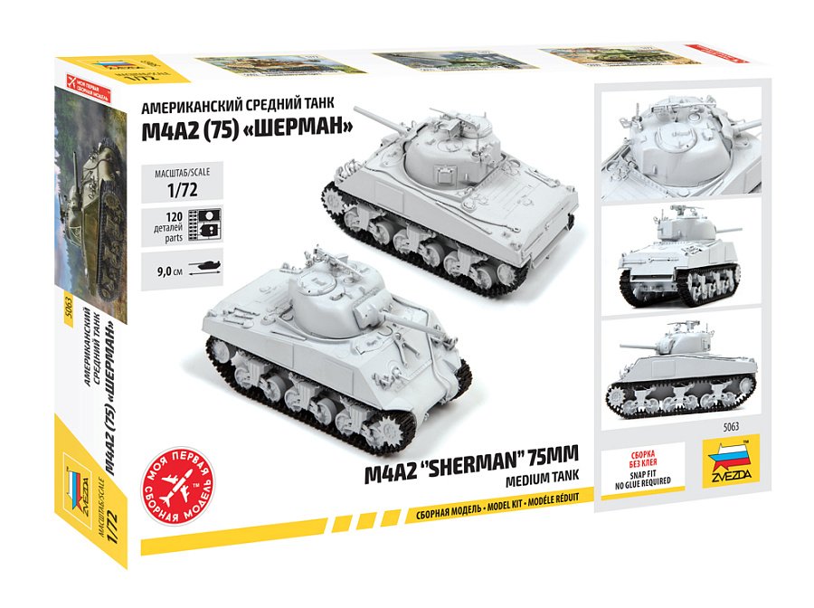 Zvezda 5063 M4A2 &amp;quot;Sherman&amp;quot; 75mm Medium Tank 1/72 – zdjęcie 2