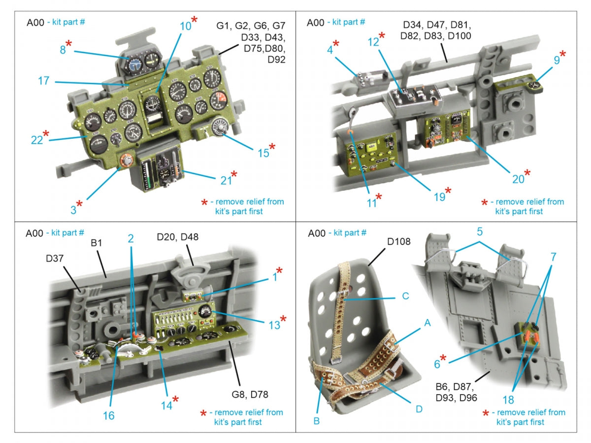 Quinta Studio QD35084 A6M2 Zero (Nakajima Prod.) 3D-Printed &amp;amp; coloured Interior on decal paper (Border Model) 1/35 – zdjęcie 10
