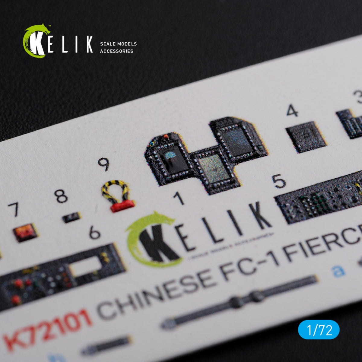 Décalcomanies 3D intérieures KELIK K72101 FC-1 Fierce Dragon chinois pour maquette Trumpeter au 1/72 – image 2