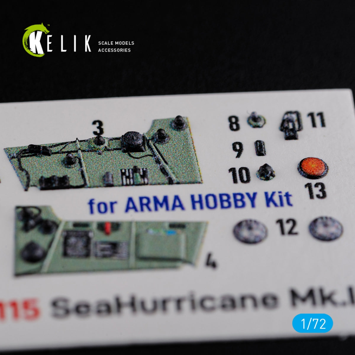 KELIK K72115 Sea Hurricane Mk I interior 3D decals for Arma Hobby kit 1/72 – imagen 5