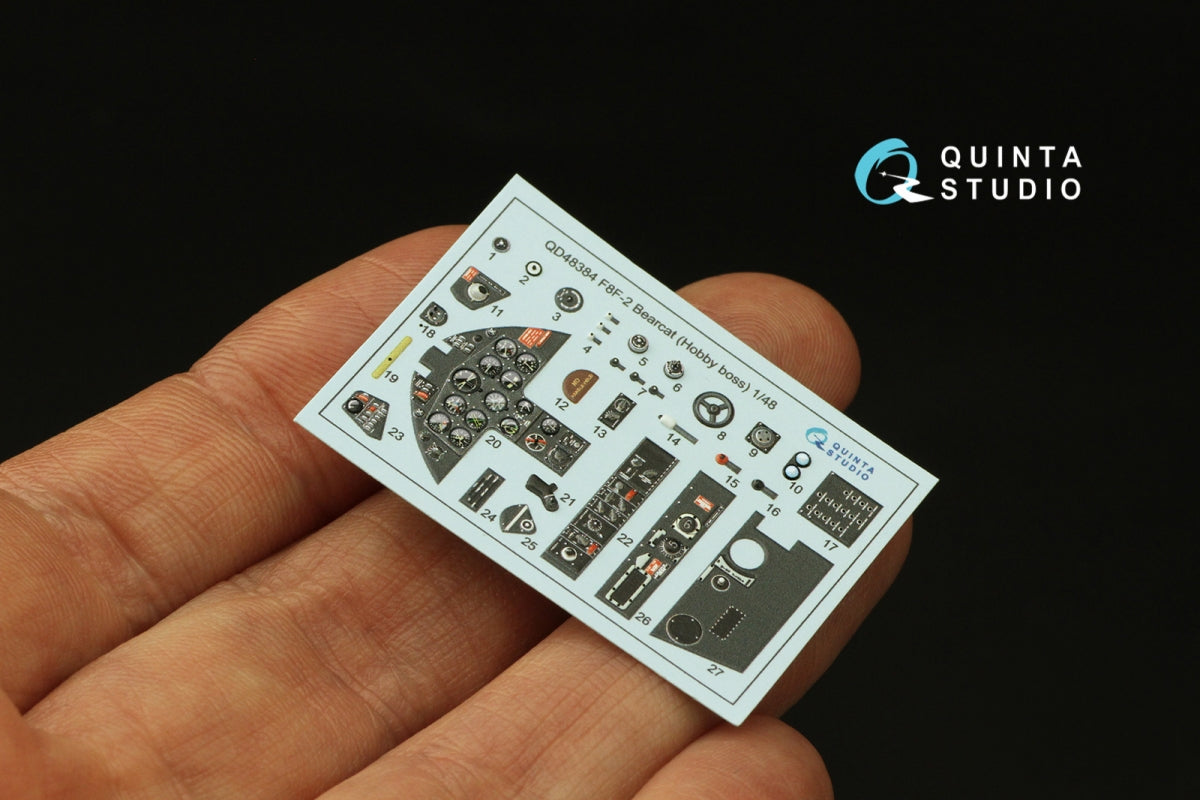 Quinta Studio QD48384 F8F-2 Bearcat 3D-Printed &amp;amp; coloured Interior on decal paper (Hobby Boss) 1/48 – imagen 5