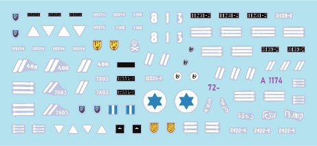 Star Decals 72-A1174 Early IDF markings # 1. Israeli armoured cars and AFVs in 1948-49. Daimler AC Mk 2, Humber AC Mk IV, Humber LRC, Marmon-Herrington Mk IVF, M3 White Scout Car, Humber SC, CMP C15TA. 1/72 – zdjęcie 3