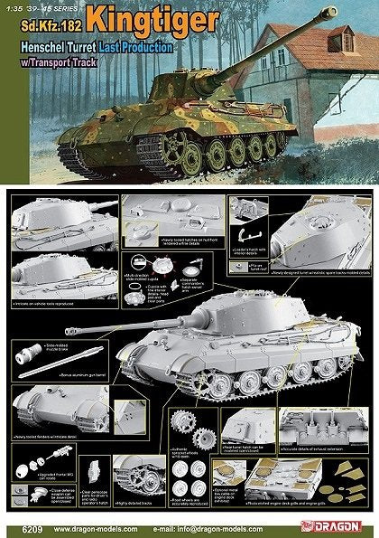 Dragon 6209 Sd.Kfz.182 Kingtiger Henschel Turret Last Production 1/35 – zdjęcie 2