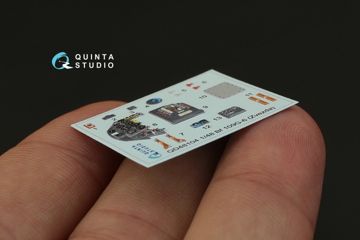 Quinta Studio QD48104 Bf 109G-6 3D-Printed &amp;amp; coloured Interior on decal paper (for Zvezda kit) 1/48 – imagen 4