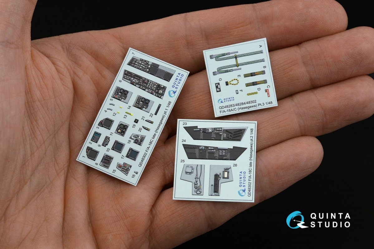 Quinta Studio QD48302 F/A-18C late 3D-Printed &amp;amp; coloured Interior on decal paper (Hasegawa) 1/48 – Bild 3