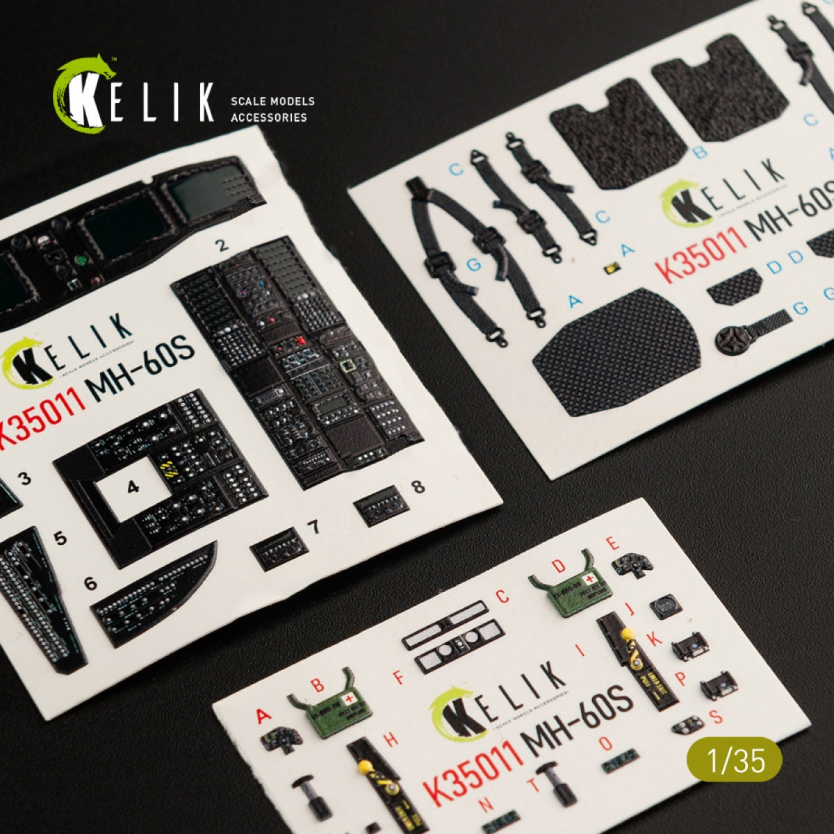 KELIK K35011 MH-60S KNIGHT HAWK INTERIOR 3D DECALS FOR KITTY HAWK KIT 1/35 – imagen 2