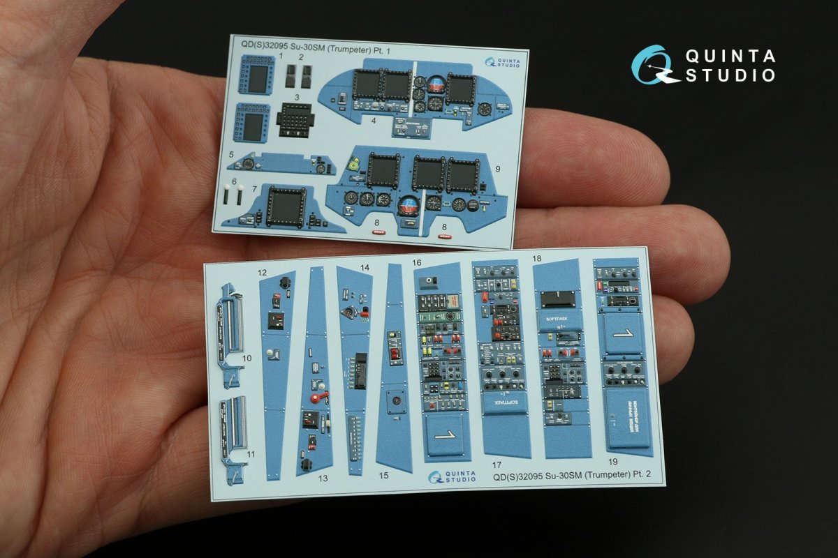 Quinta Studio QDS-32095 Su-30SM 3D-Printed &amp;amp; coloured Interior on decal paper (conversion for Trumpeter Su-30MKK) (Small version) 1/32 – imagen 8