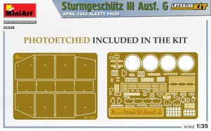 Mini Art 35338 Sturmgeschutz III Ausf. G APRIL 1943 ALKETT PROD. INTERIOR KIT 1/35 – Bild 5