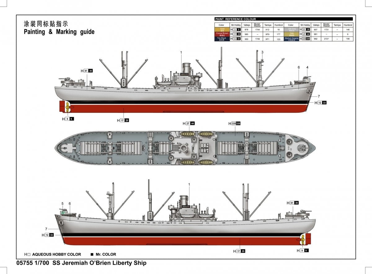 Trumpeter 05755 SS Jeremiah O Brien Liberty Ship 1/700 – imagen 5