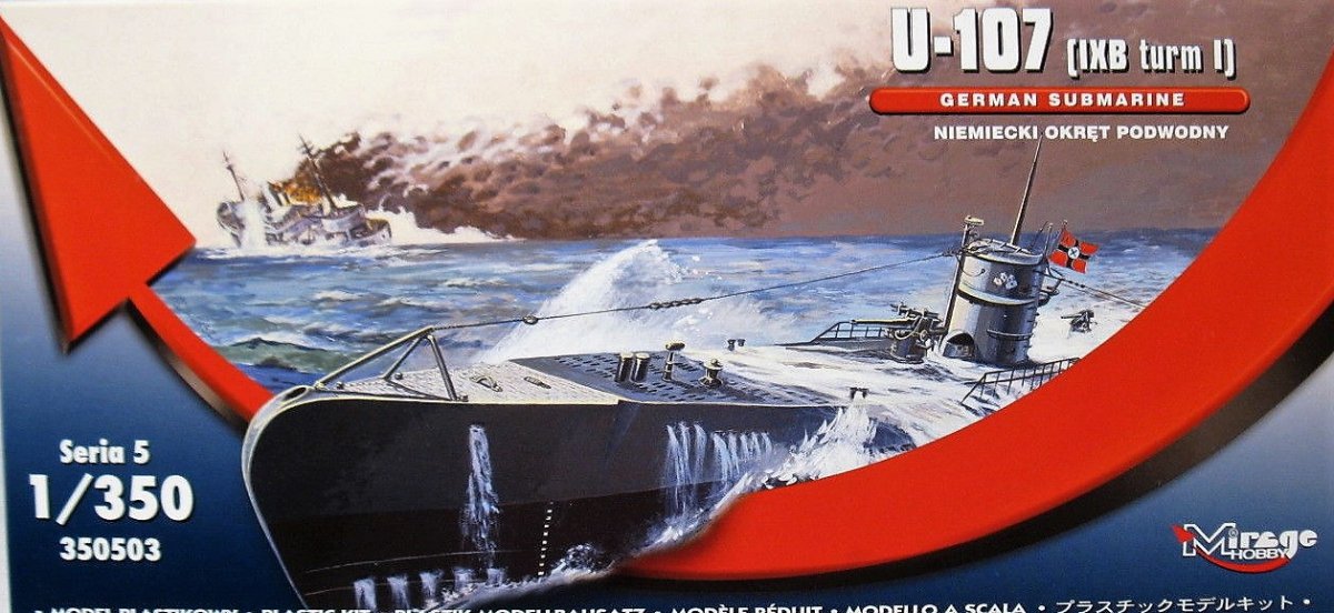 Mirage Hobby 350503 U-107 (IXB turm I) GERMAN SUBMARINE 1/350