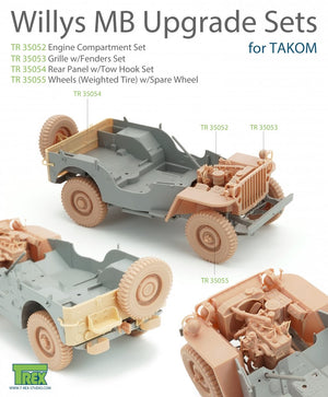 T-Rex Studio TR35054 Willys MB Rear Panel w/Tow Hook Set for TAKOM 1/35 – imagen 2