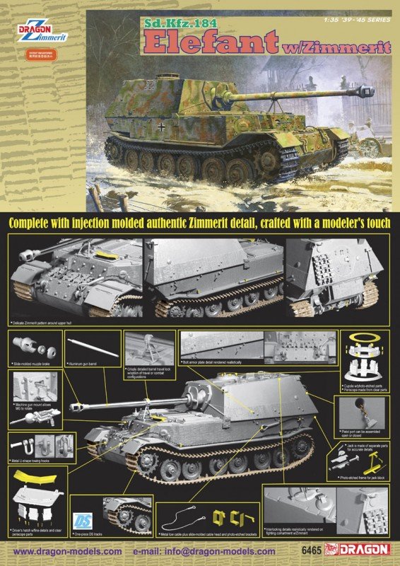 Dragon 6465 Sd.Kfz.184 Elefant w/Zimmerit 1/35 – image 2
