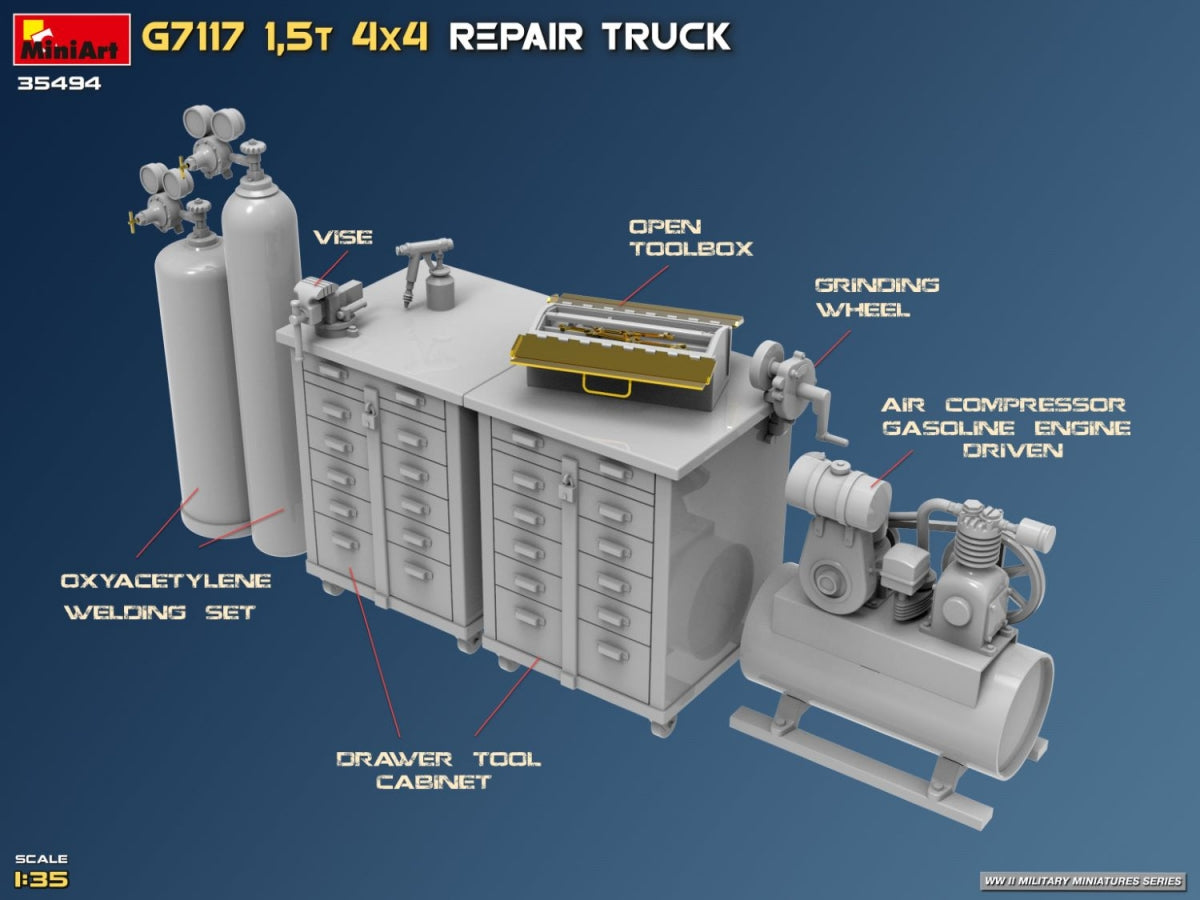 MiniArt 35494 G7117 1,5T 4x4 Repair Truck 1/35 – immagine 45