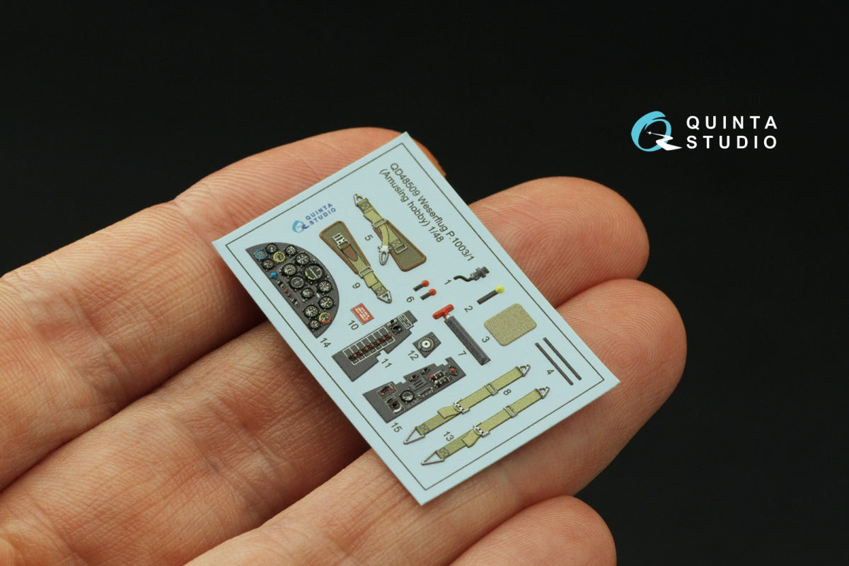 Quinta Studio QD48509 Weserflug P1003.1 3D-Printed coloured Interior on decal paper (Amusing hobby) 1/48 – immagine 5