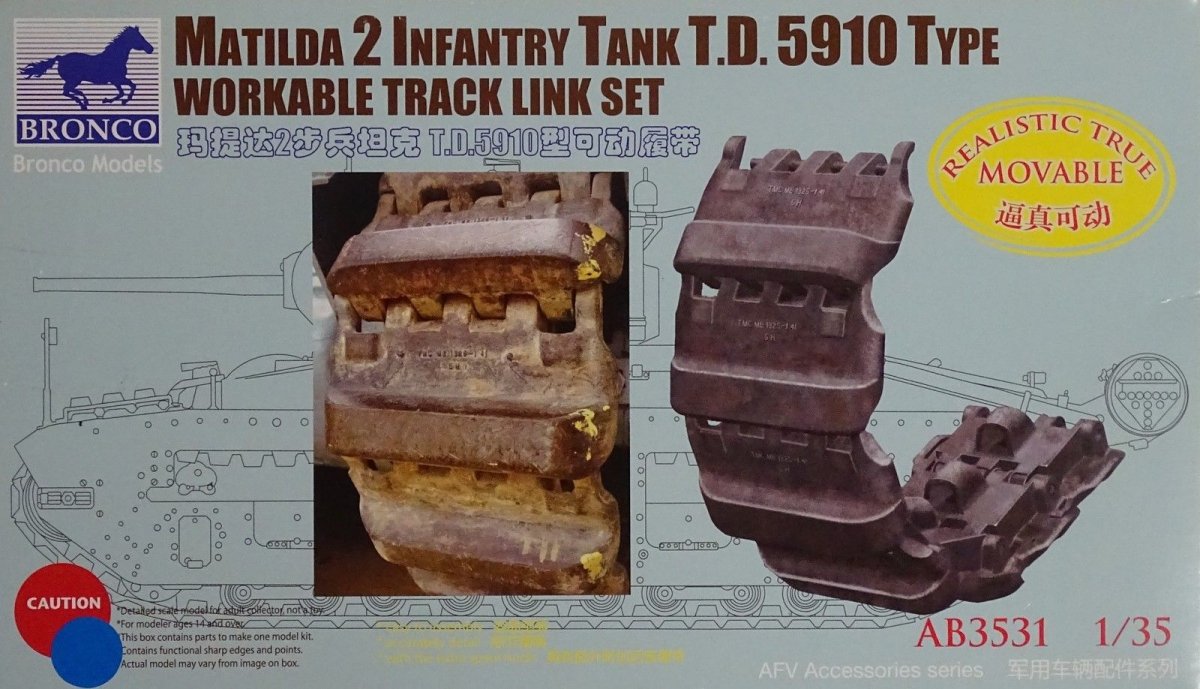 Bronco AB3531 Matilda 2 TD 5910 Type Workable Track Link Set 1/35