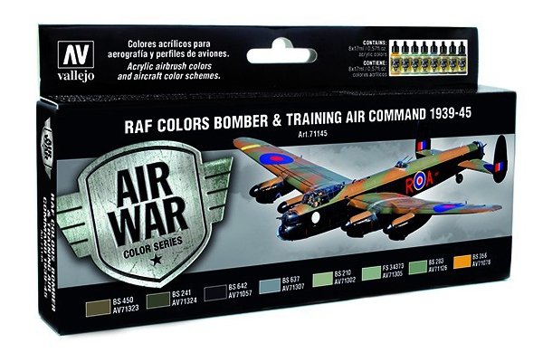 Vallejo 71145 Model Air Set 8 Paints - RAF Colors Bomber &amp;amp; Training Airf Command 1939-1945