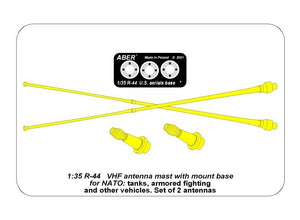 Aber R-44 Zestaw 2 anten VHF pojazdów NATO / Set of 2 NATO antennas with mount bases 1/35 – immagine 14