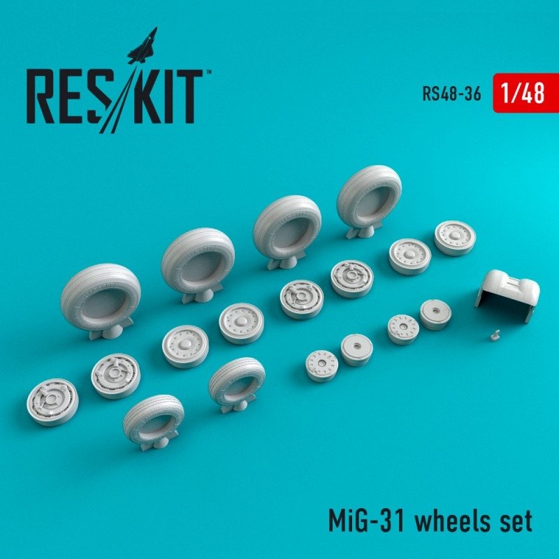 RESKIT RS48-0036 Jeu de roues Mig-31 1/48