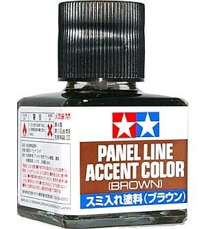 Tamiya 87132 Peinture d'accentuation pour lignes de panneaux 40 ml (marron)