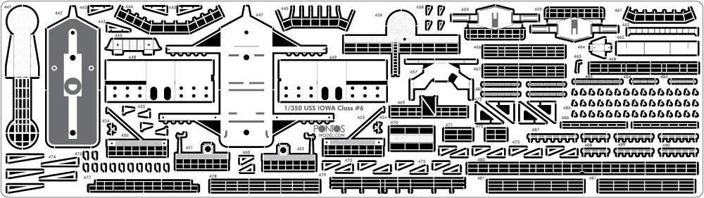 Pontos 35011F1 USS BB-63 Missouri BATTLESHIP Detail Up Set 1/350 – imagen 6