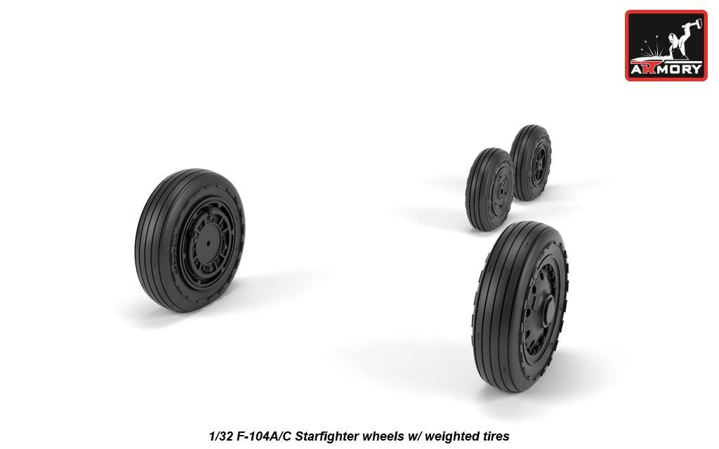 Armory Models AW32302 F-104A/C Starfighter wheels, w/ optional nose wheels, weighted 1/32 – Bild 6