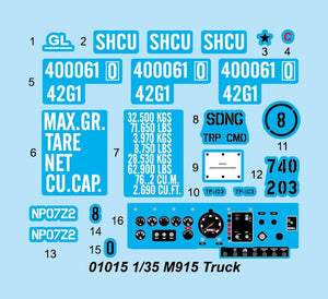 Trumpeter 01015 M915 Tractor with M872 Flatbed trailer / 40FT Container 1/35 – immagine 3