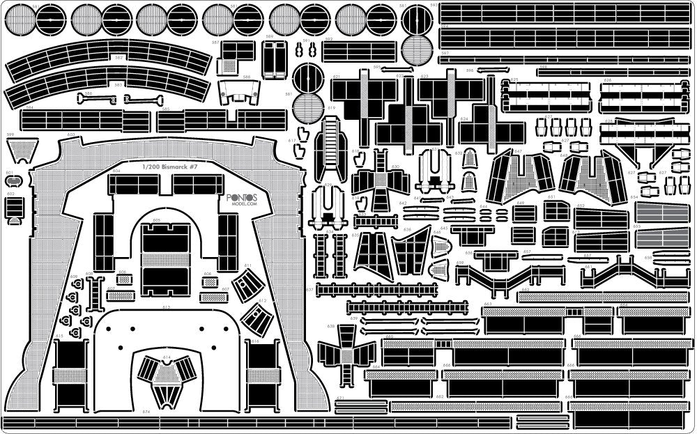 Pontos 22001F2 BISMARCK 1941 Detail Up Set Basic Ver.2 1/200 – imagen 8